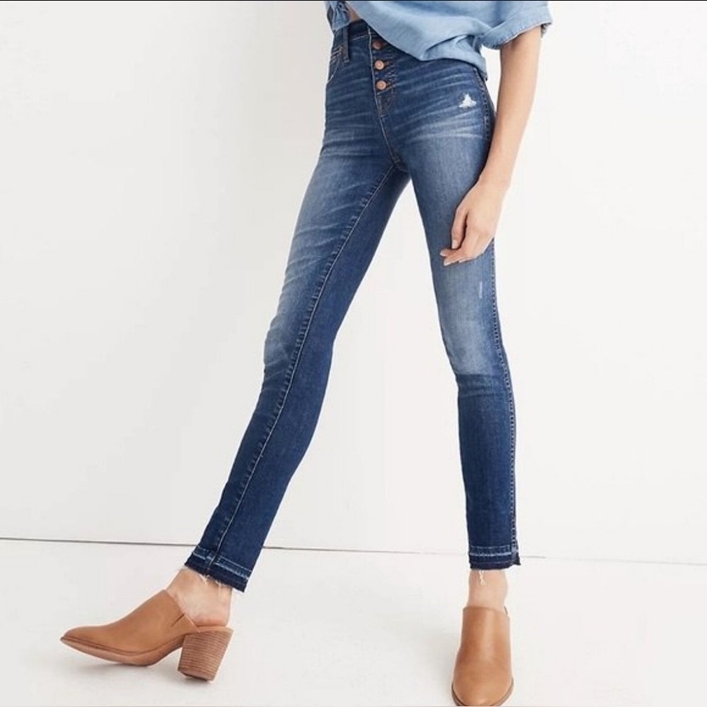 Madewell 10" High Rise Distressed Skinny